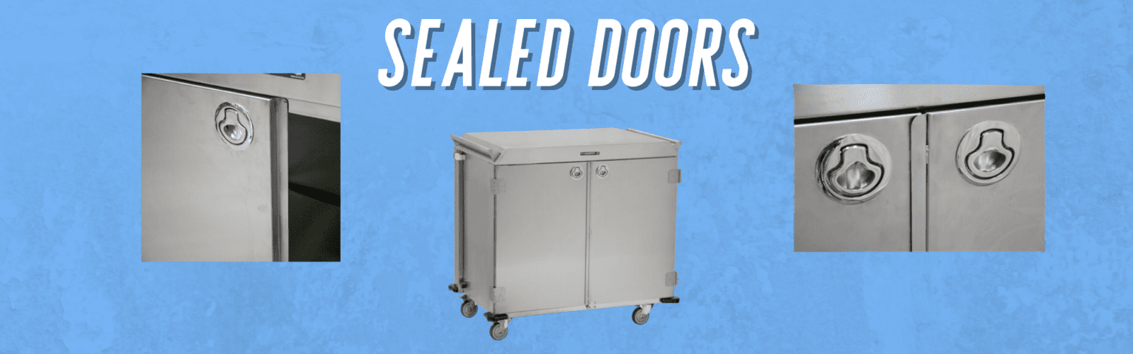 Sealed doors of a closed case cart