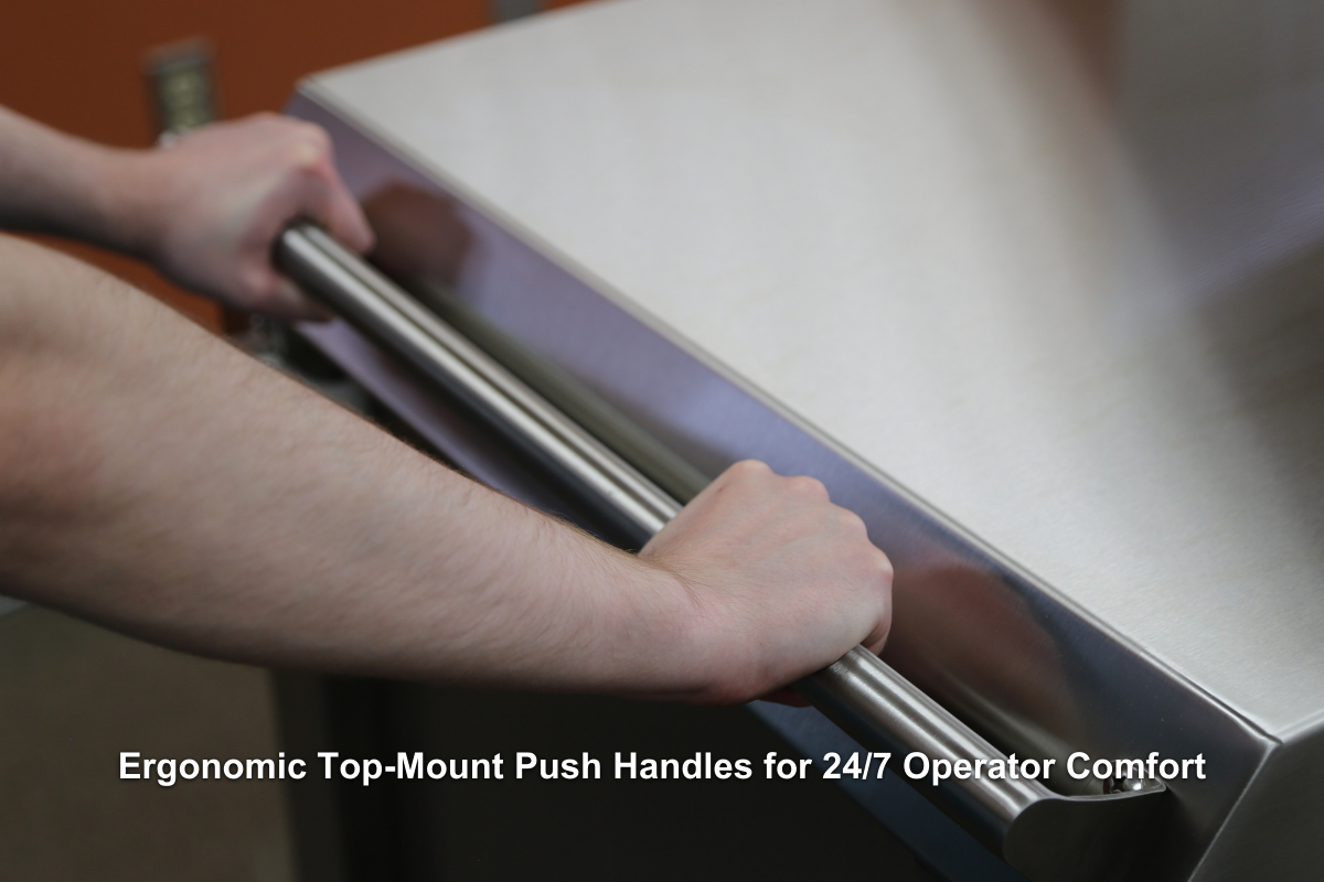Ergonomic Top-Mount Push Handles for 24/7 Operator Comfort
