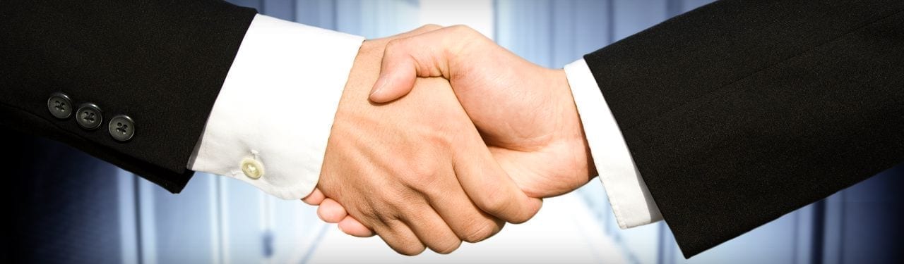 Businessmen shaking hands in agreement
